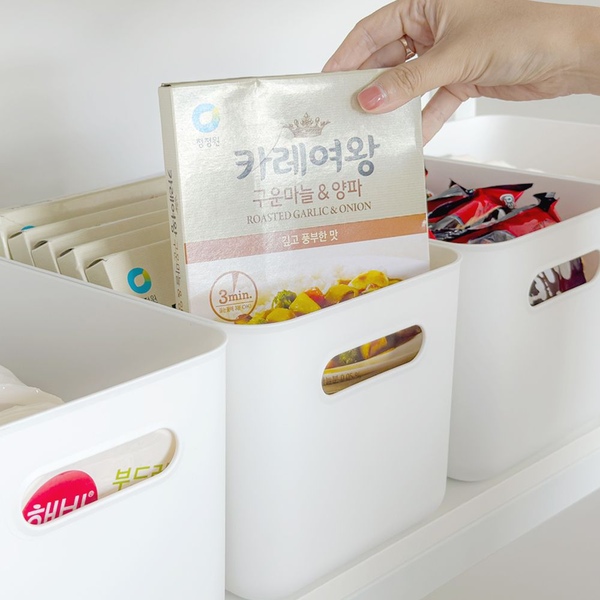 다용도 리빙박스 팬트리 수납박스 정리함 5color (손잡이형)