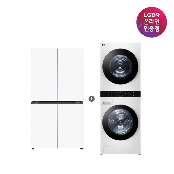 LG 오브제컬렉션 냉장고 + LG 트롬 워시타워 (T876MQQ111+W2421WAMR)