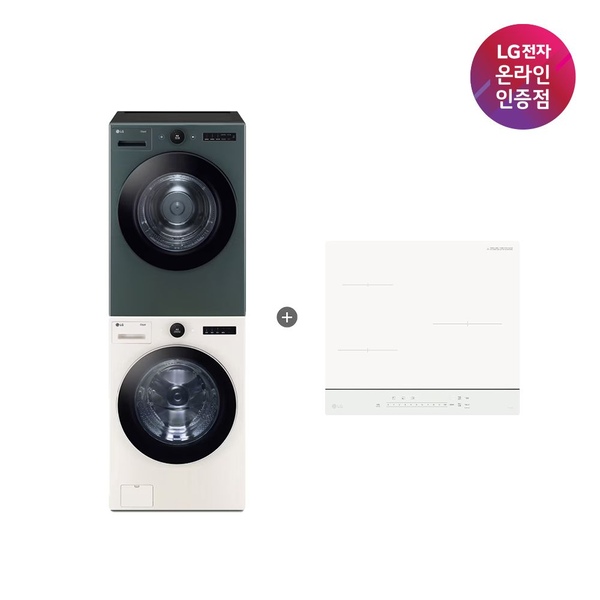 LG 트롬 세탁기건조기 세트+디오스 인덕션(FX24ENR-GNG + BEI3QKHLOE)