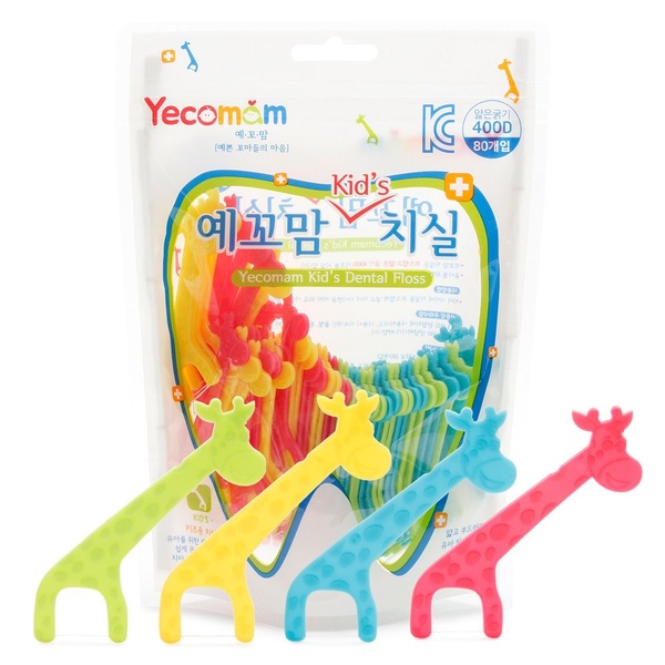 유아 치실 80p 지퍼백 x 6개 (480개입) 어린이치실 대용량 아기