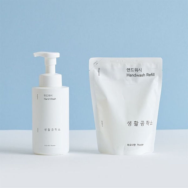 핸드워시 용기 500ml 1개+리필 400mlx2개 파우더/청포도향