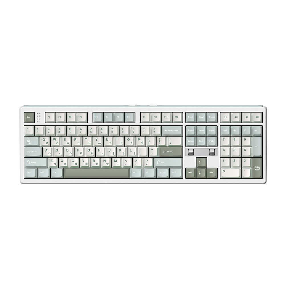 프리플로우 archon AK68 DualDial 유무선 기계식 키보드 말차라떼, 저소음 블루축