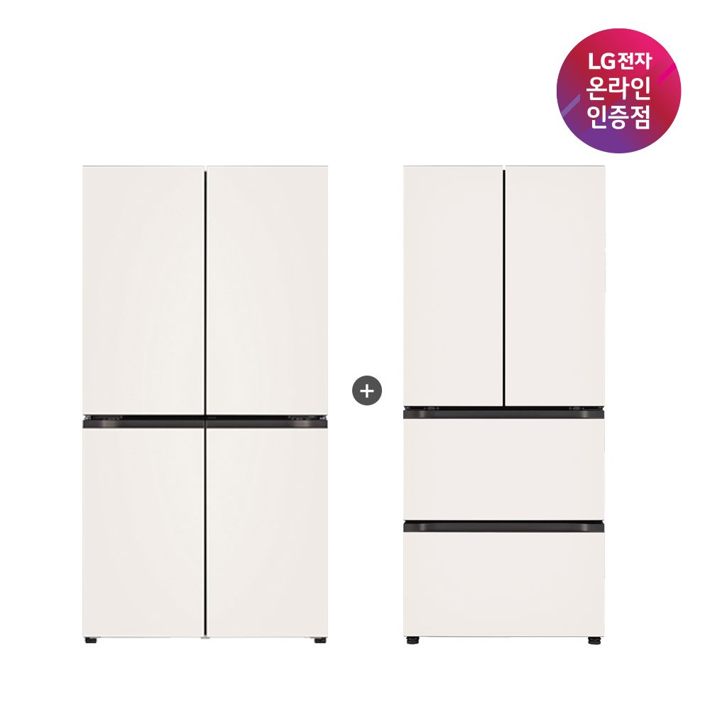 LG 오브제컬렉션 냉장고 + 디오스 김치톡톡 (T876MEE111 + Z408MEEF23)