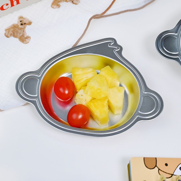 원숭이 304 스텐 간식접시 유아 그릇 간식 어린이 나눔 앞접시 과일 플레이트