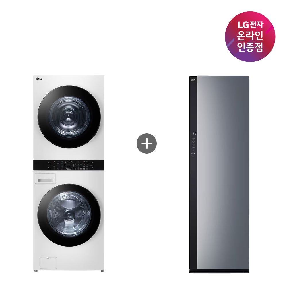 LG 오브제 워시타워 + LG 오브제컬렉션 스타일러 (W2421WAMR+SC5GMR52S)