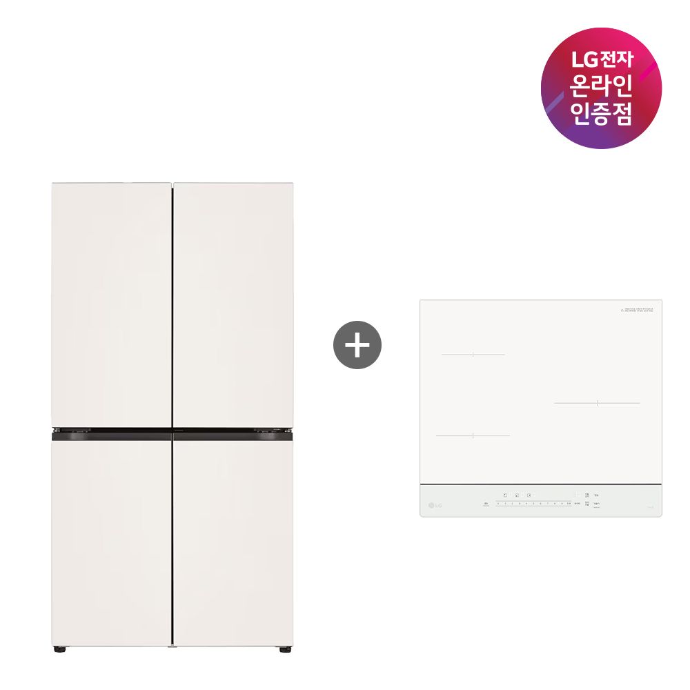 LG전자 LG 오브제컬렉션 냉장고+LG 디오스 인덕션 (T876MEE111 + BEI3QKHLOE)
