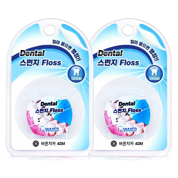 바른치카 스펀지 치실 왁스 40m x 2개