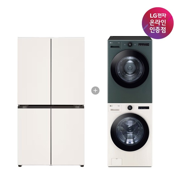 LG 매직스페이스 냉장고+세탁기건조기 세트 T876MEE111 + FX24ENR-GNG