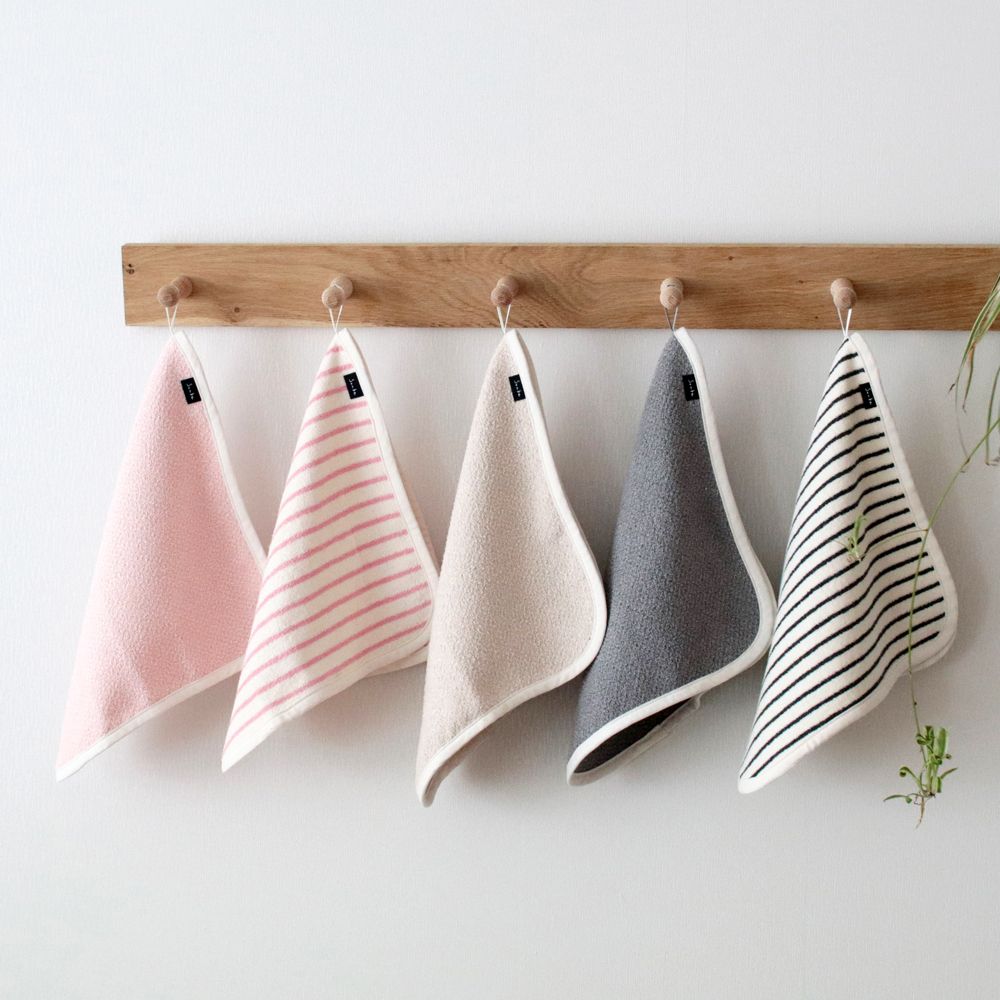 소아베 무형광 극세사 핸드타월 고리 손수건 주방 키친타월 수건 5color