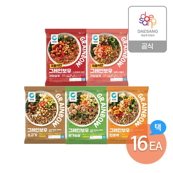 그레인보우200g 5종(갈릭쉬림프/스리라차치킨 외) 16개 골라담기
