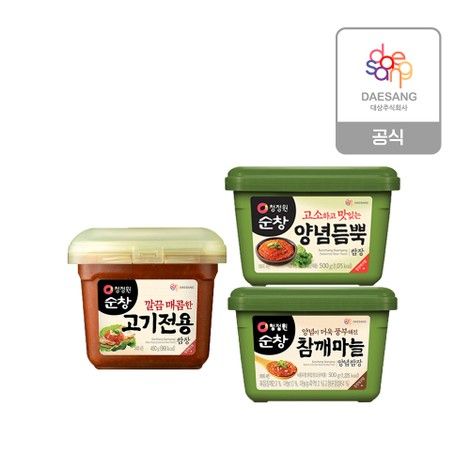 순창 쌈장450g 외 3종(양념듬뿍/고기전용/참깨마늘) 3개 골라담기 가격 비교 청정원 순창 쌈장450g 외 3종(양념듬뿍/고기전용/참깨마늘) 3개 골라담기