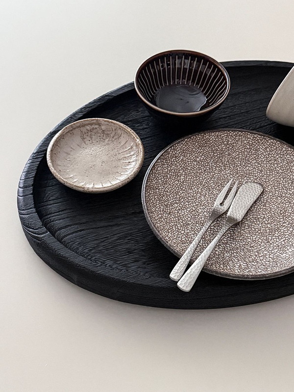 Black wood 오발 타원 트레이 나무쟁반 40cm (2개세트할인)