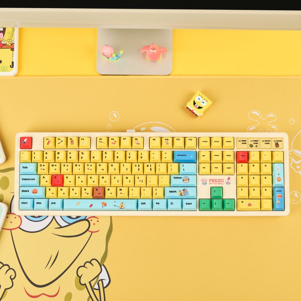 Q104 스폰지밥 에디션 PBT 풀윤활 가스켓 유무선 기계식 키보드 스폰지밥 가격 추이 큐센 Q104 스폰지밥 에디션 PBT 풀윤활 가스켓 유무선 기계식 키보드 스폰지밥 - 최저가 79,800원