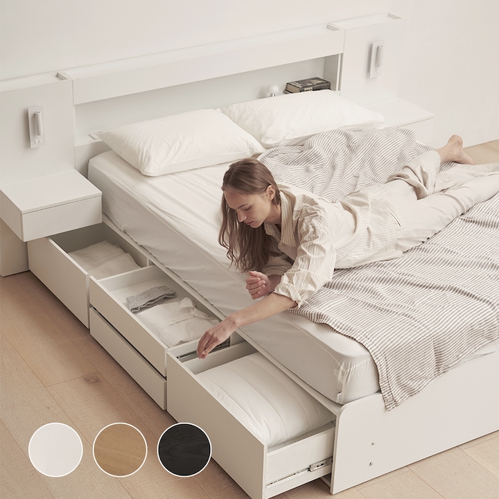 [오늘의집] 먼데이하우스 아임빅 4단 빅서랍 호텔침대 수납프레임 SS/Q