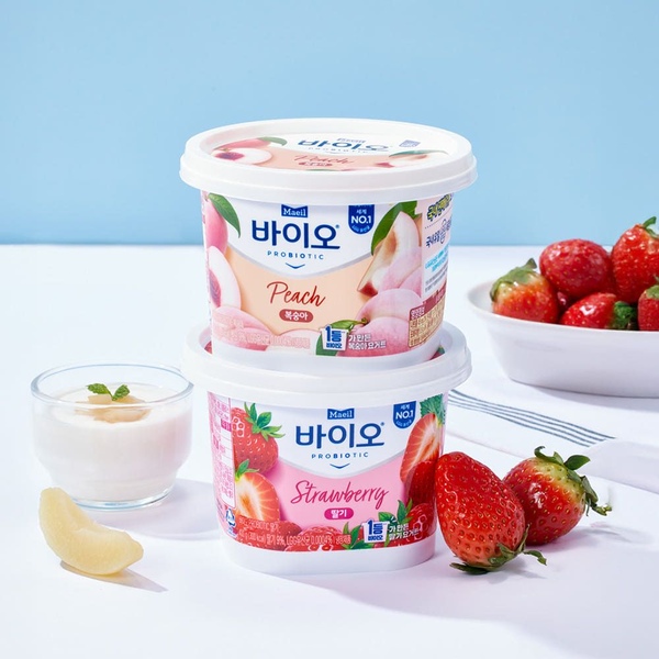 매일바이오 PROBIOTIC 요거트 400g 4입 혼합 (딸기 2입+복숭아 2입)