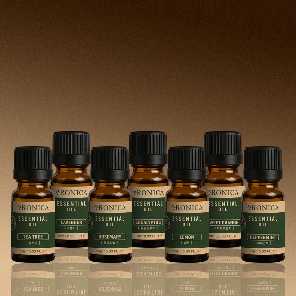 오늘의집 아로니카 퓨어등급 프리미엄 싱글 아로마오일 10ml 7종 아로마테라피 라벤더 로즈마리 티트리 외