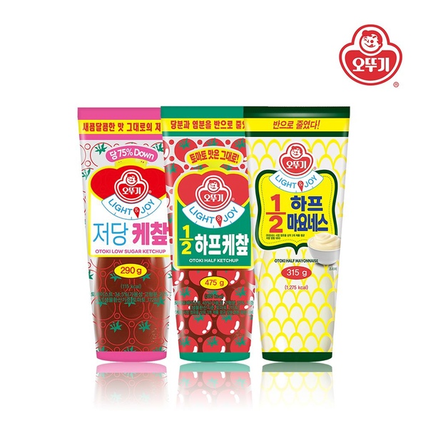 LIGHT&JOY 저당 케찹 290g/하프 케찹 475g/하프 마요네스 315g 3개 택1