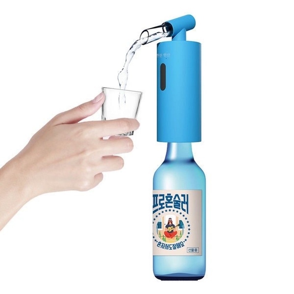 환상의 짝꿍 진로 자동 소주 디스펜서 혼술기계 소주 술따라주는기계 블루