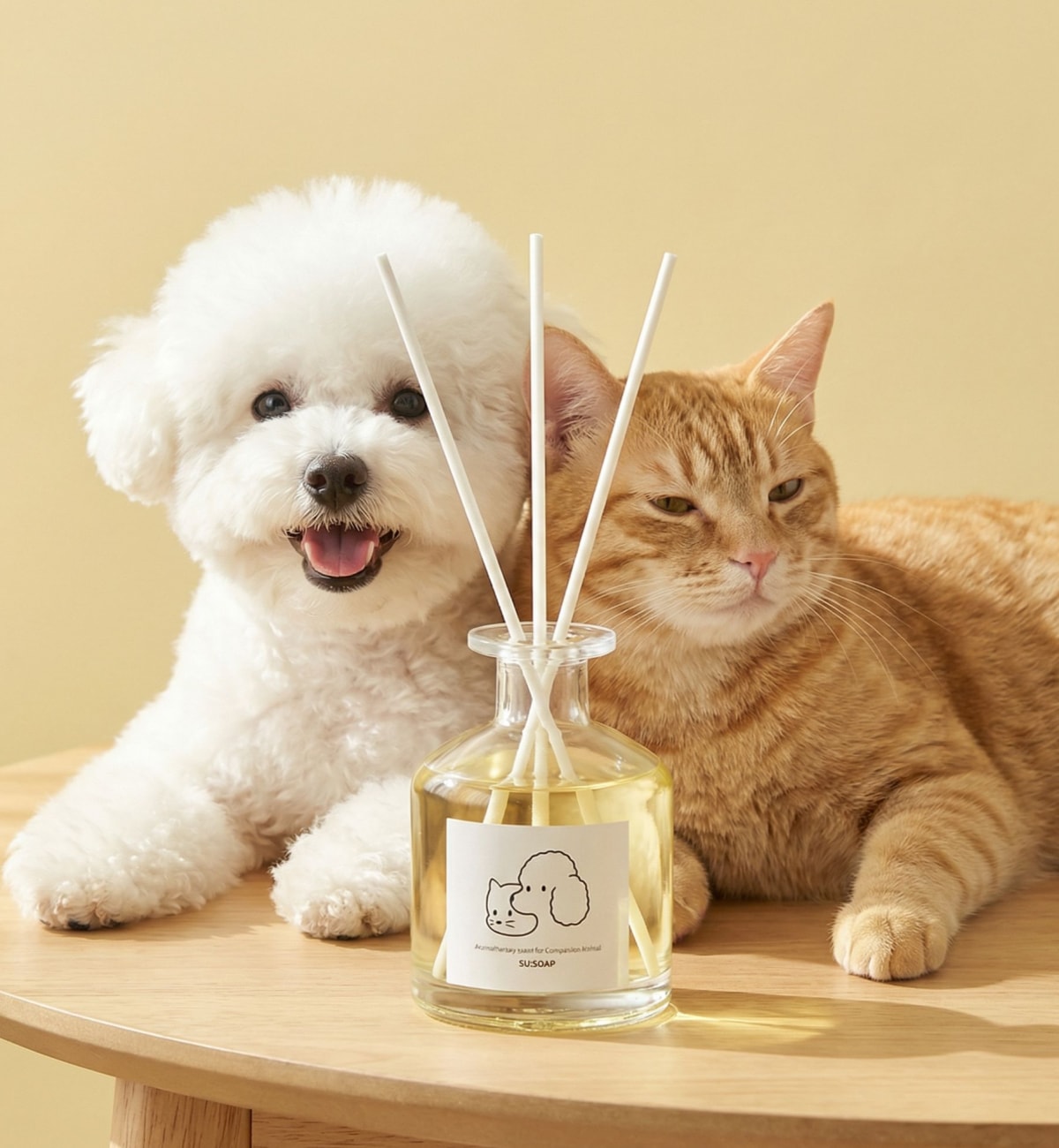 오늘의집 수솝 아로마 반려동물 강아지 고양이 대용량 라운드 디퓨저 250ml