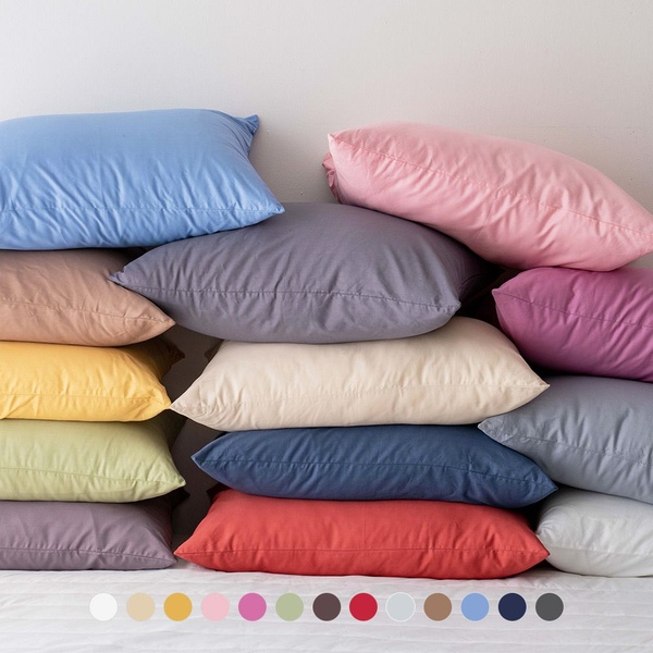 [1+1] 다채로운 포인트컬러 순면 퓨어리 베개커버 2size 13color