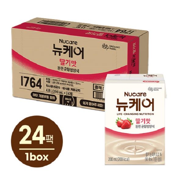 오늘의집 대상웰라이프 뉴케어 딸기맛 (200ml*24팩), 1박스