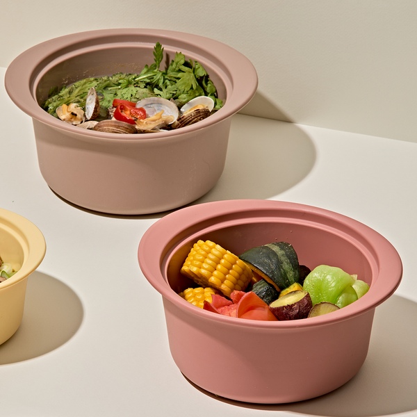 실리콘 이유식찜기 다용도 전자레인지용 멀티 찜기 특대용량 1200ml