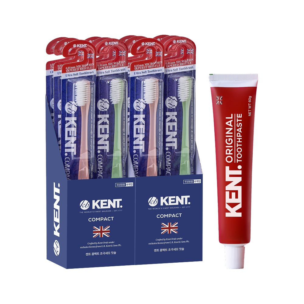 켄트 켄트칫솔 콤팩트 6개입+6개입+ 오리지널 치약60g