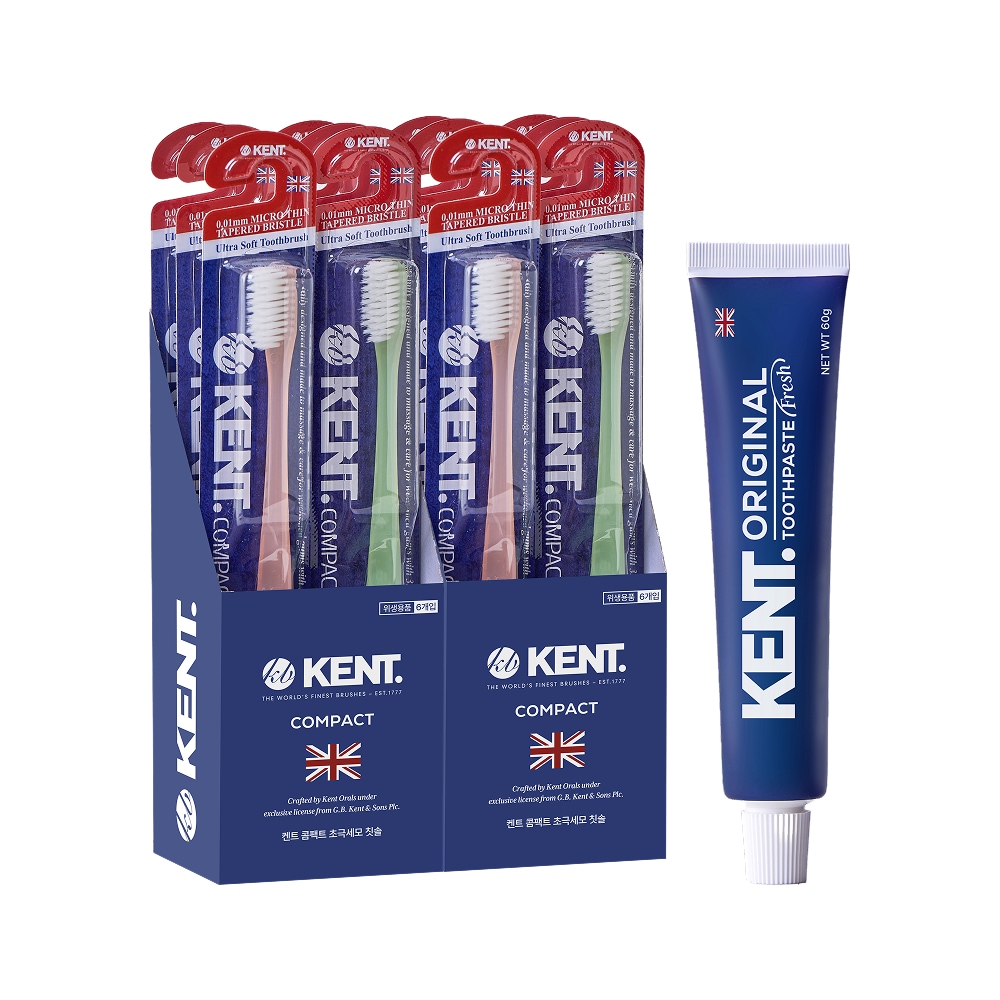 켄트 켄트 콤팩트 초극세모칫솔 6개입+6개입+프레쉬치약60g