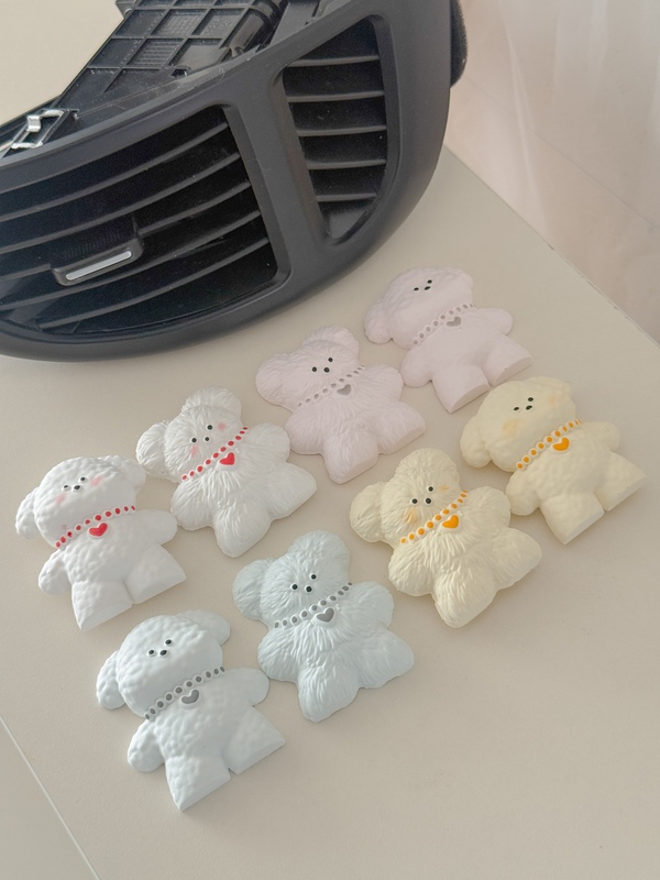 키링 도그 레빗 차량용 석고 방향제 1+1 리필오일 포함 무향 차꾸미기 답례품 선물