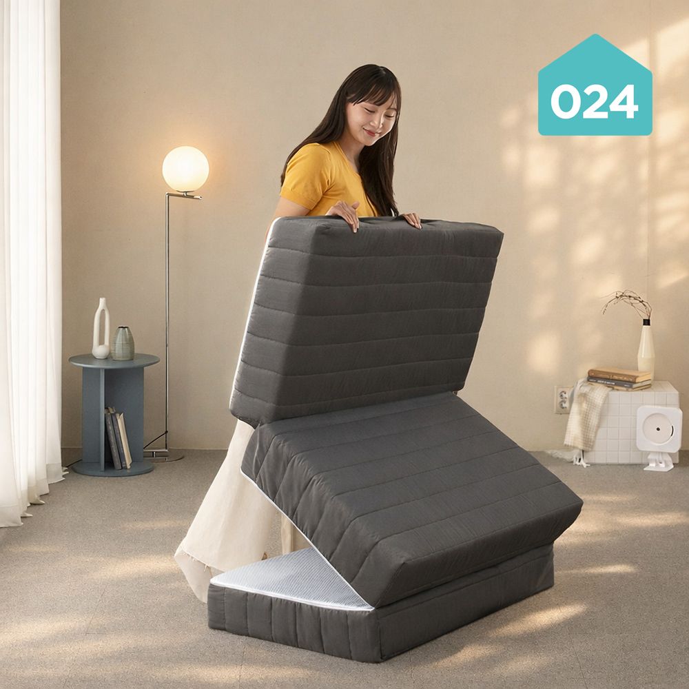 오늘의집 024홈 국민토퍼 3단 접이식 매트리스 푹신한 침대 바닥 토퍼 16cm MS/SS/Q