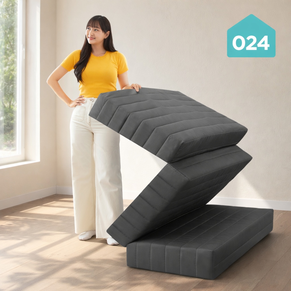 오늘의집 024홈 국민토퍼 3단 접이식 매트리스 단단한 통폼 바닥 침대 토퍼 8/16cm MS/SS/Q