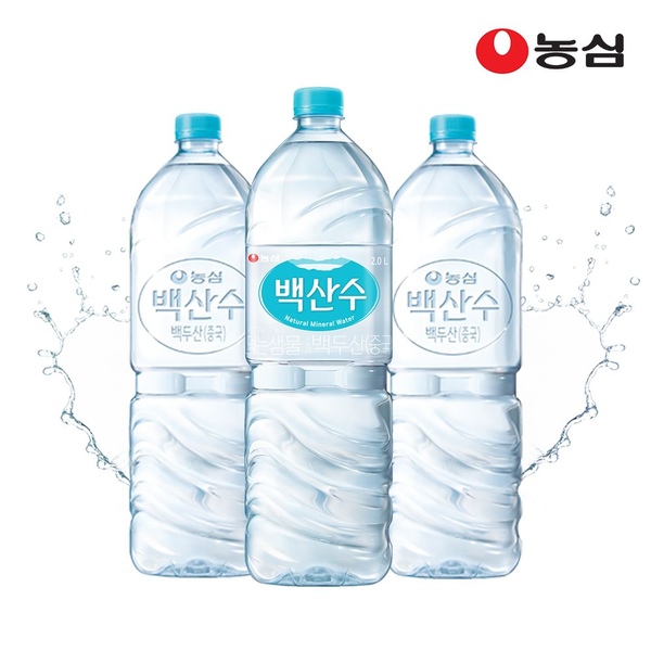 백산수 2L 유라벨 12병 + 무라벨 12병