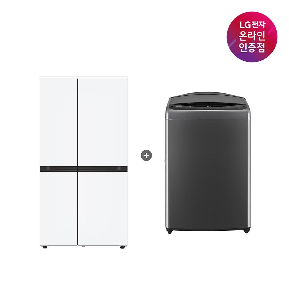 LG 디오스 오브제컬렉션 냉장고 + 통돌이 세탁기 (S836MQQ012 + T19MX8A)