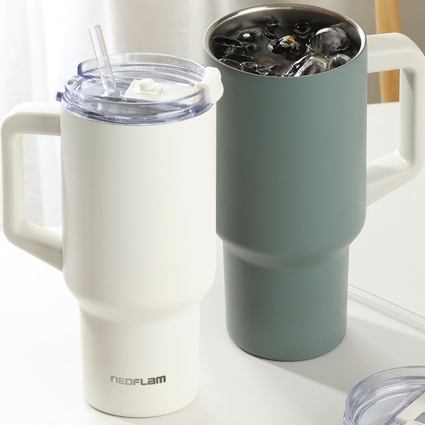 대용량 스텐 텀블러 900ml 보온보냉 이중진공 손잡이 빨대