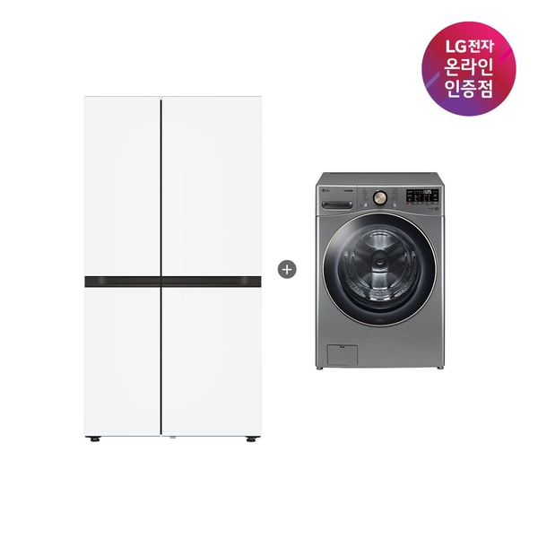 LG 디오스 AI 양문형냉장고 + LG 트롬 세탁기(S836MQQ012 + F24VDLP)