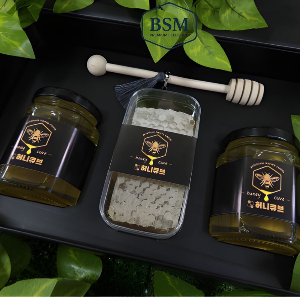 BSM 국산 천연 벌집꿀 선물세트 (아카시아+야생화+벌집꿀 3종)
