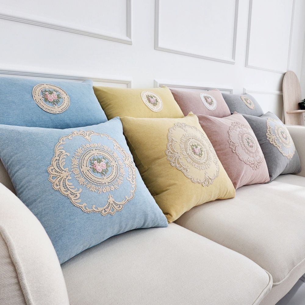 러그홀릭 마가렛 레이스 거실 소파쿠션 쿠션커버50 사각쿠션 (2sizes,7colors)