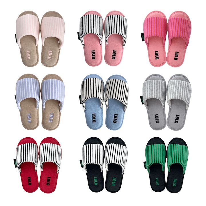 [오늘의집] 라벨라코 [오늘의집 단독] 엔비 타올 스트라이프 포인트! 워셔블 층간소음 논슬립 실내화 룸슈즈