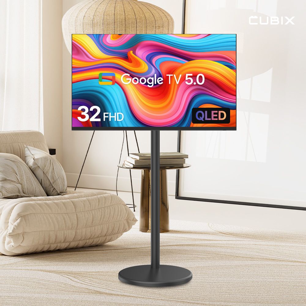 큐빅스전자 무빙큐빅스 블랙에디션 구글 스마트 32인치(81cm) FHD QLED TV 삼탠바이미