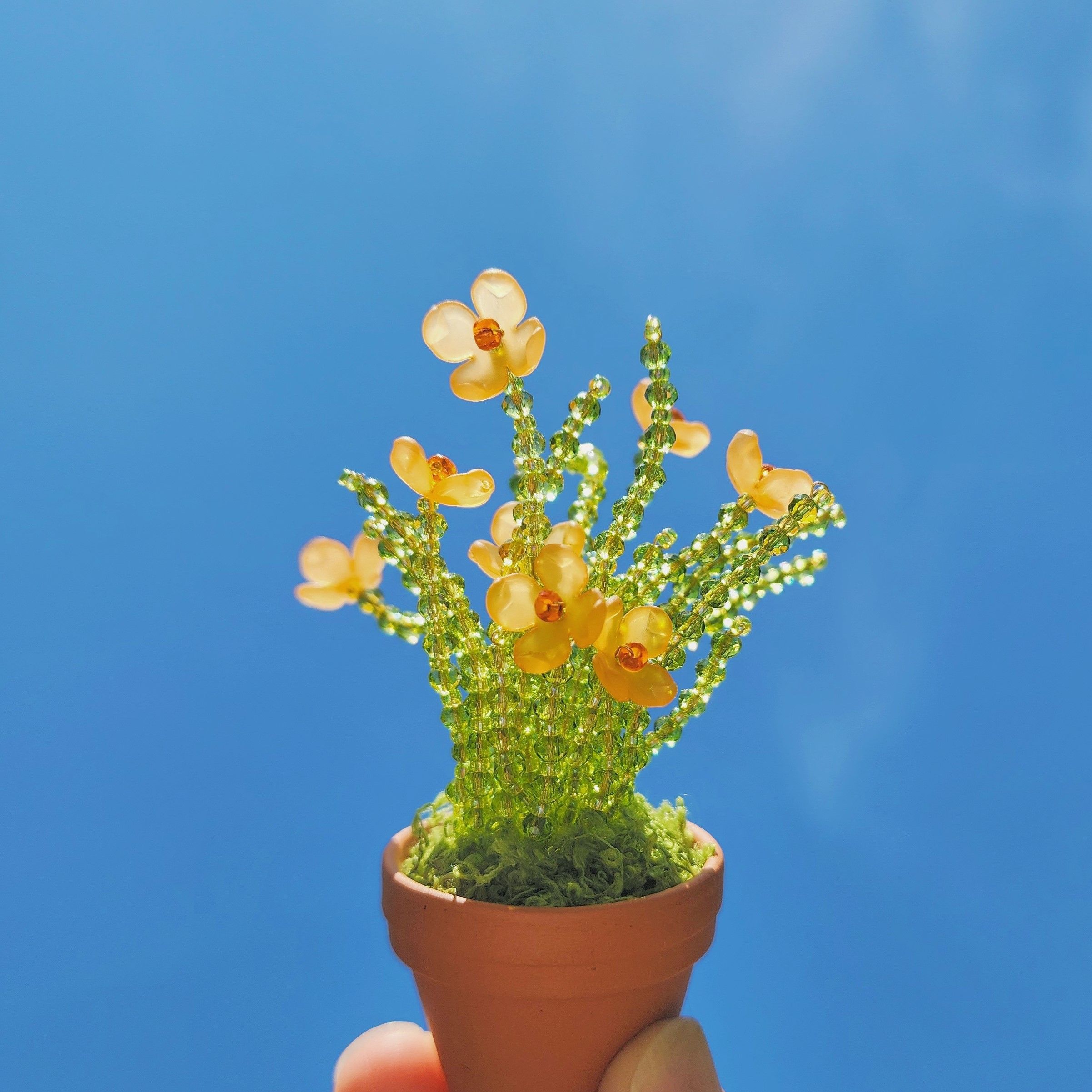 오늘의집 자체제작 비즈식물 만들기 DIY 키트 재료(주홍숨, 분홍숨, 노랑숨, 파랑숨)
