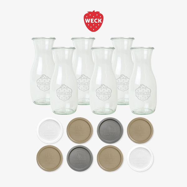 [공식수입사] 쥬스병 764(530ml) 유리병 6개 + PE뚜껑 8개 세트