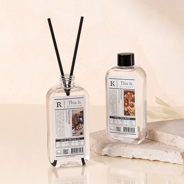 1+1 명화 발향 좋은 디퓨저 리필 200ml(공병+스틱+플라워 조화 랜덤 증정)