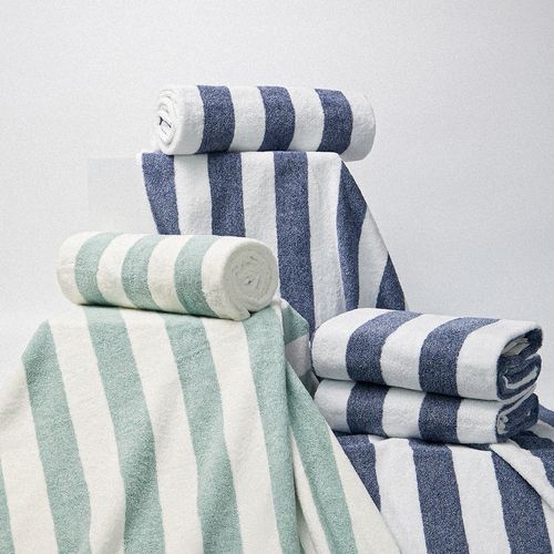고급 선염 수건 30수 무형광 스트라이프 450g 대형 샤워타올