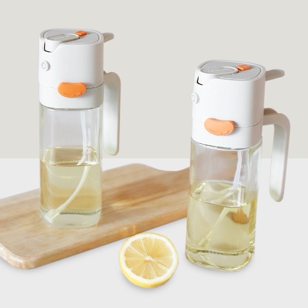 리본제이 자동개폐 오일스프레이 500ml 2P세트/ 분사형 오일병 유리 오일 디스펜서 기름병 분무기