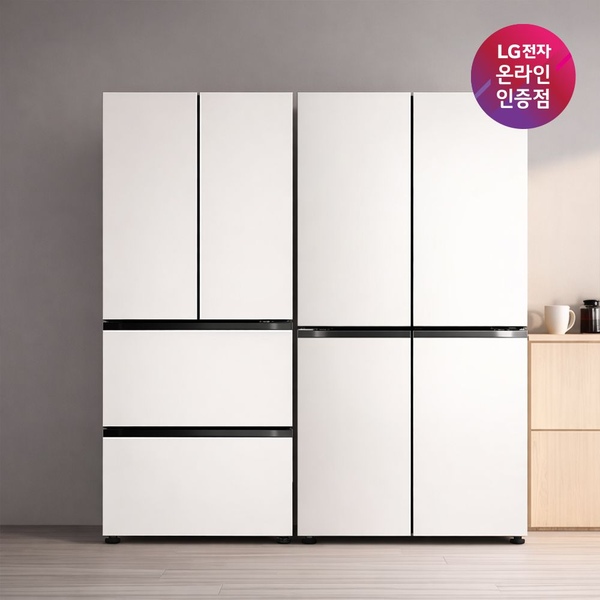 LG 오브제컬렉션 냉장고 + 디오스 김치톡톡(T876MEE111 + Z408MEEF23)