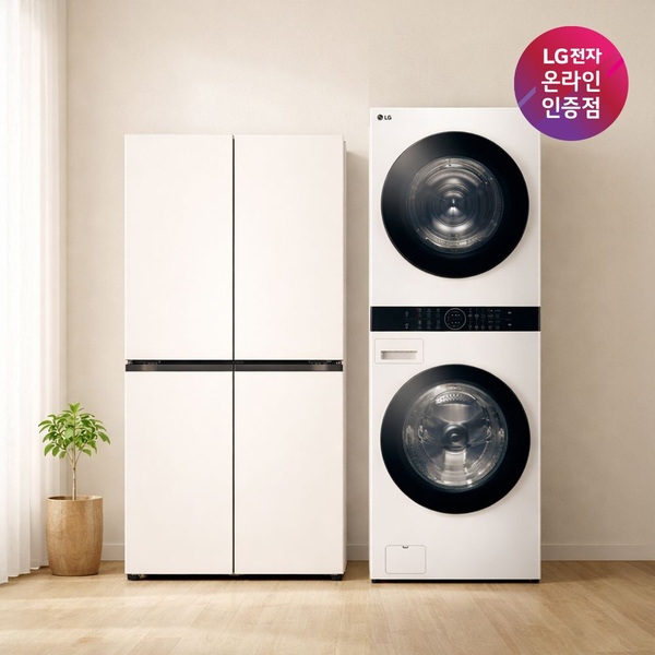 LG 오브제컬렉션 냉장고 + LG 트롬 워시타워 (T876MEE111+W2421WAMR)