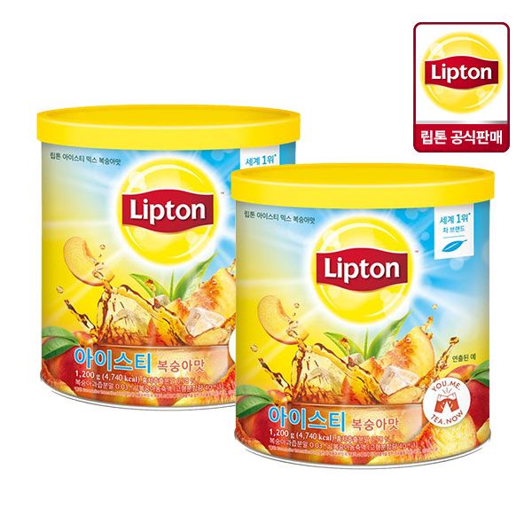 립톤 립톤 아이스티 믹스 복숭아맛 1.2kg 2개