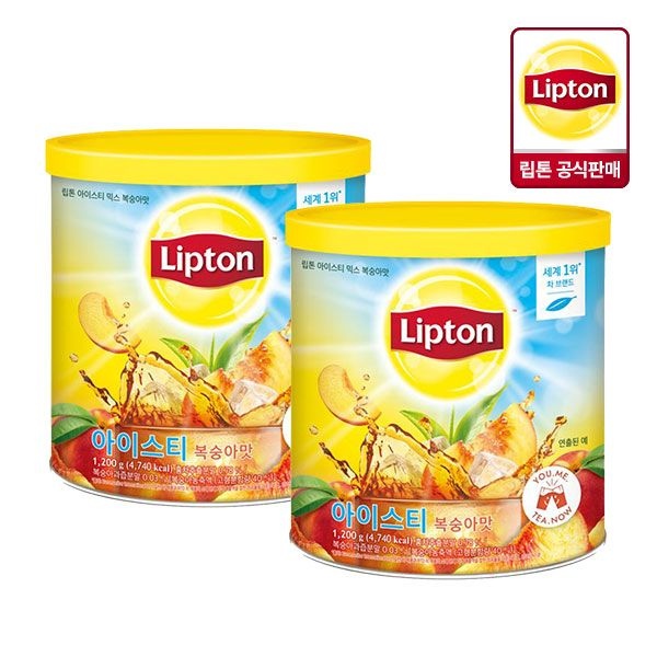 립톤 아이스티 믹스 복숭아맛 1.2kg 2개