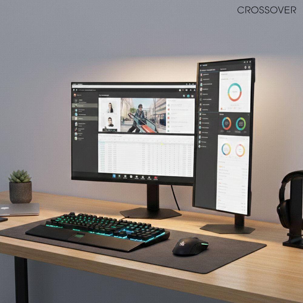 오늘의집 크로스오버 27QM168C QHD IPS USB-C 68cm 120Hz 피벗 컴퓨터 모니터 무결점