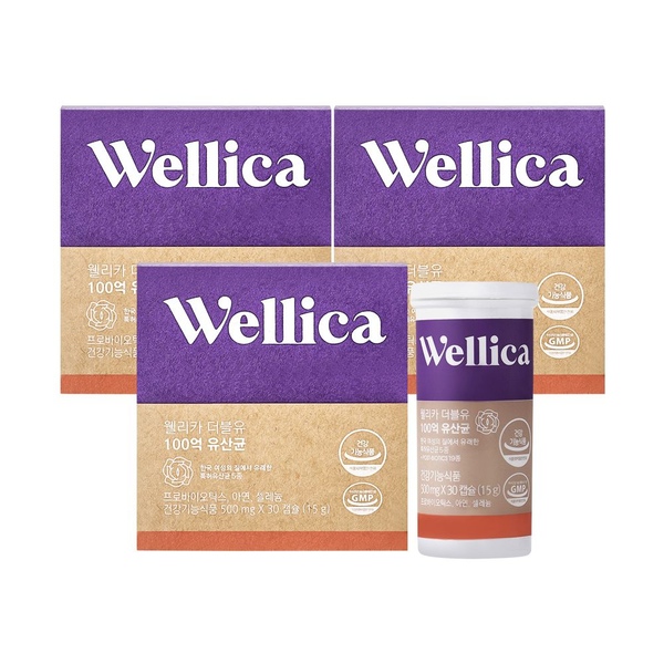 더블유 100억 유산균 질유래 프로바이오틱스 셀레늄 아연 500mg X 30캡슐 3개
